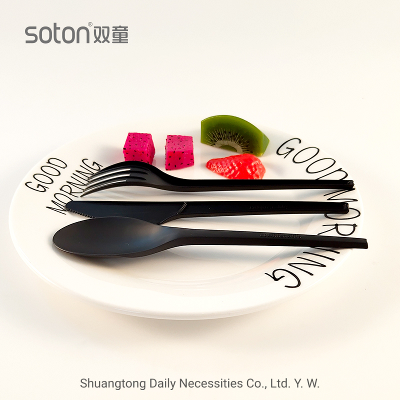 Biodegradable Cpla Knife Eco-Friendly Dinnerware Black Knife