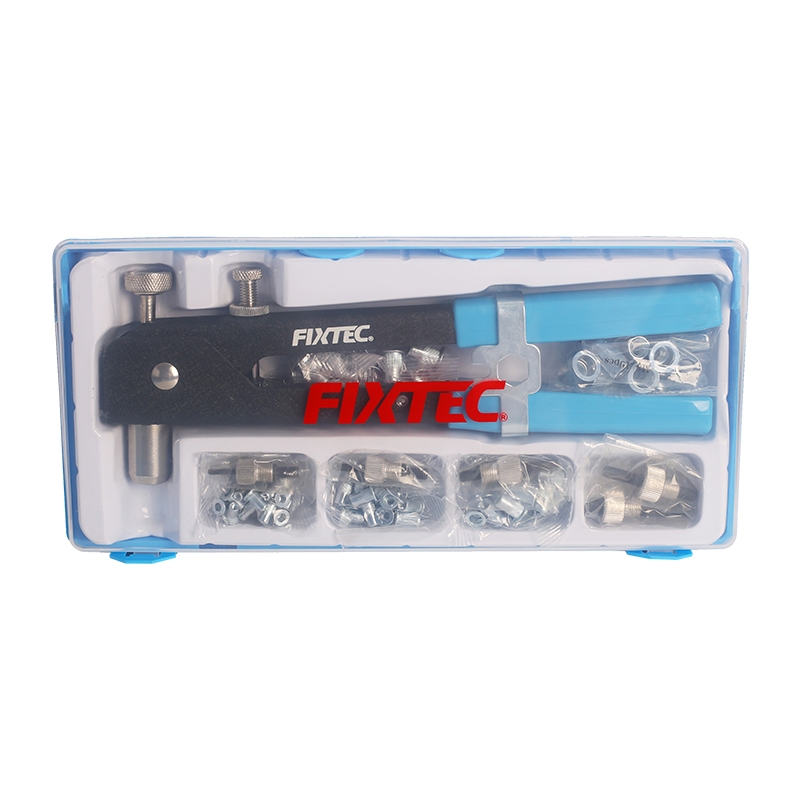 Fixtec Heavy Duty 86PCS Hand Riveter Kit Rivet Nutsert Gun Nut Rivet Tool with Interchangeable Mandrel Metric M3 M4 M5 M6 M8