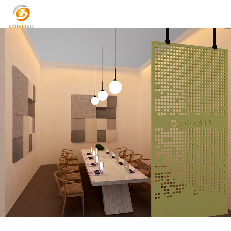 2400*600 mm Eco Protection Acoustic Padded Panel Customized PET Movable Screen with Factory Price