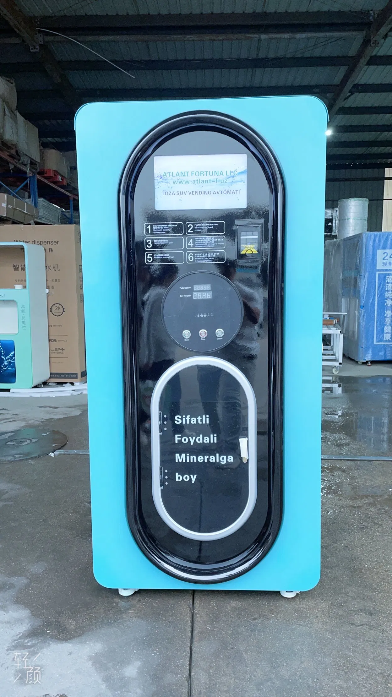 ATM Customized 5 Gallon Coin Card Operated Water Dispenser Commercial Water and Ice Vending Machine
