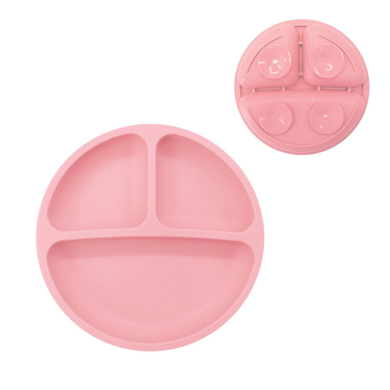 Food Grade Silicone Divided Plate with Suction Base BPA Free Baby Products