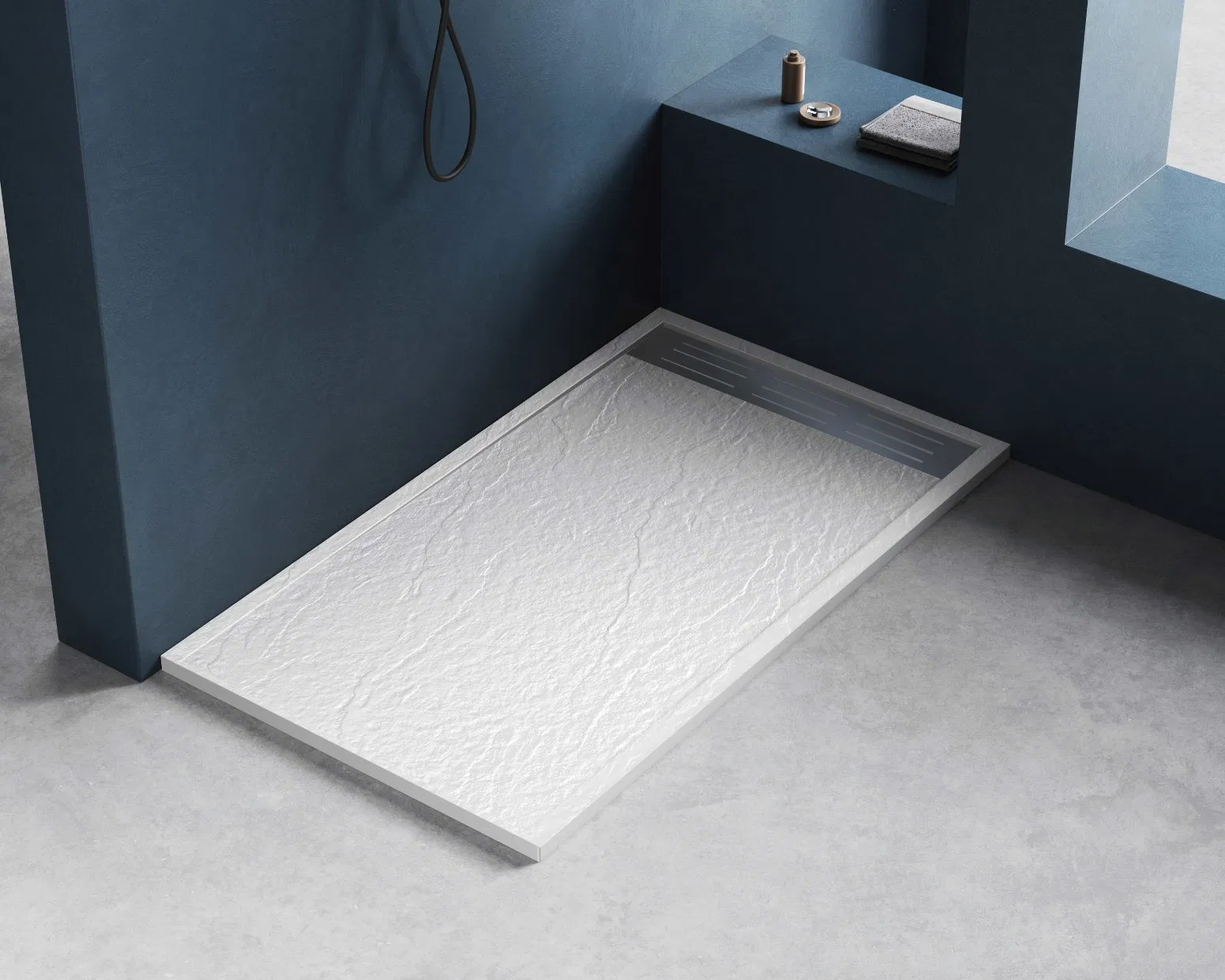 China OEM Factory Advanced Solid Surface Modern Bathroom Shower Base Customized Colour Artificial Stone Shower Tray