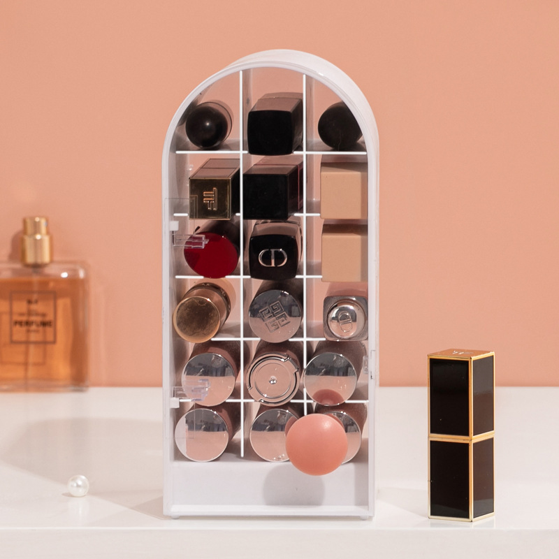 Lipstick Storage Box Small Dust-Proof Cover Multi-Grid Dresser Lip Gloss Rack Wbb15948