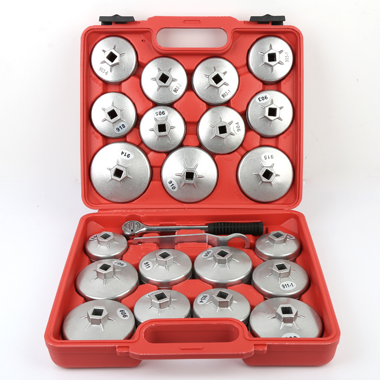 23PCS Oil Filter Wrench Set Vehicle Tools Aluminum Oil Filter Cap Wrench Set Oil Filter Wrench