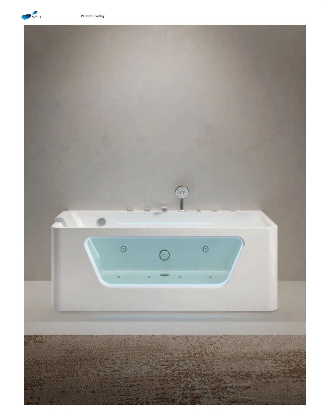 Акриловая ванна премиум-класса с подогревом и гидромассажем