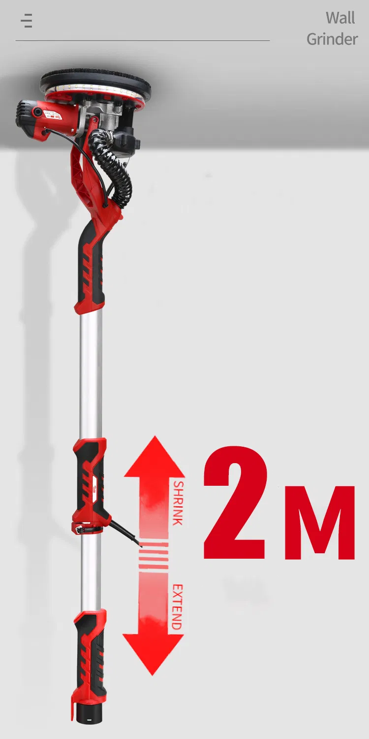 Hand Held China Electric Drywall Sander with Vacuum Wall Sanding Machine Tool Self-Suction Disc 110V 225mm Radial Round Pole