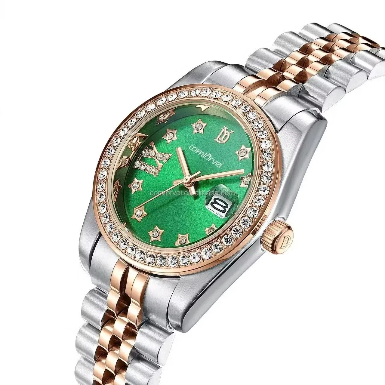 High-End Women's Round Retro Diamond Watch Wholesale 2386 Top Quality Mechanical Strap Diamond Accent Watch 1:1 Mossa Watch Women's Watch Automatic Watch and Me