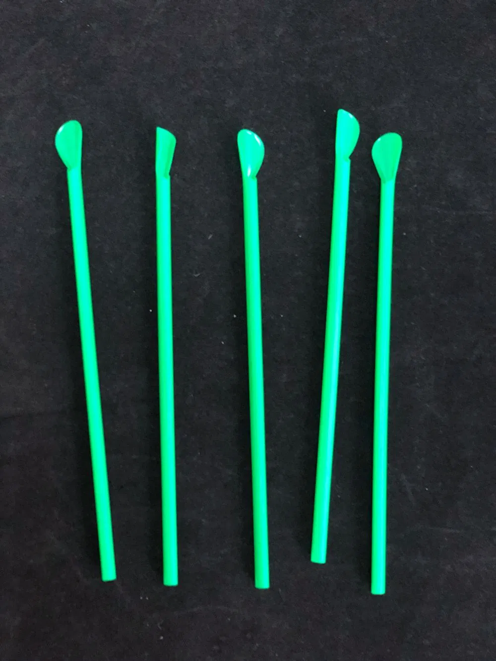 10" Plastic Green Spoon Straws for Milkshakes Shaved Ice and Kid′ S Party