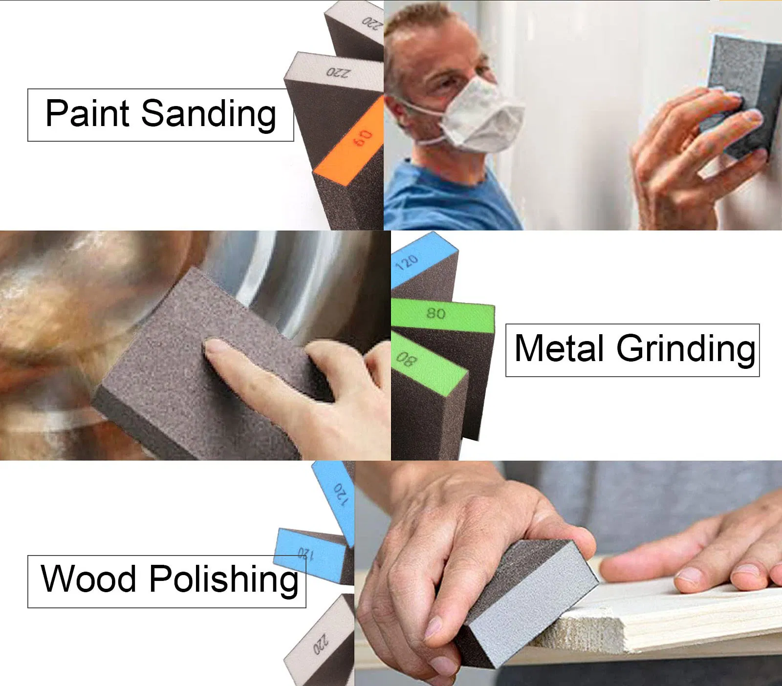 10 Pack Sanding Block Washable and Reusable Sanding Sponge