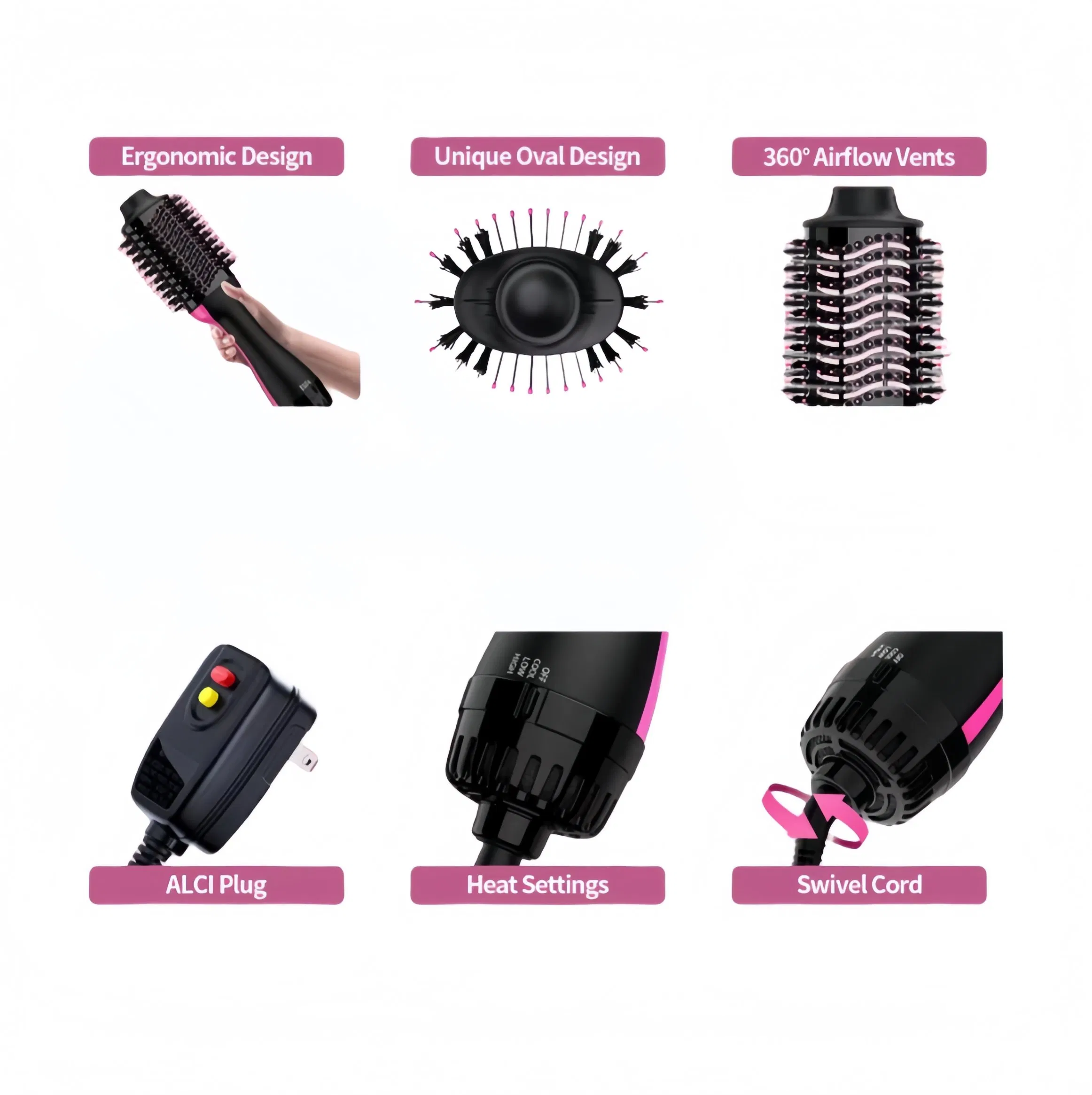 New Arrival Ceramic Plate Hair Styler Electric Dryer Hot Air Brush Straightener