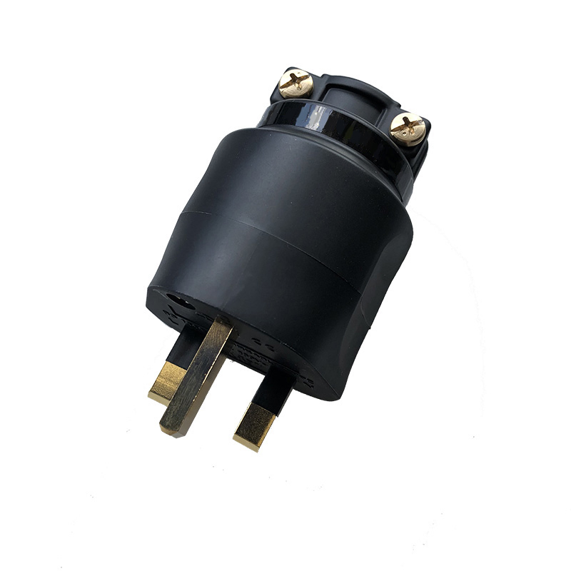 Gold Plated 13A HiFi Mains Power Plug for UK Ireland Connector