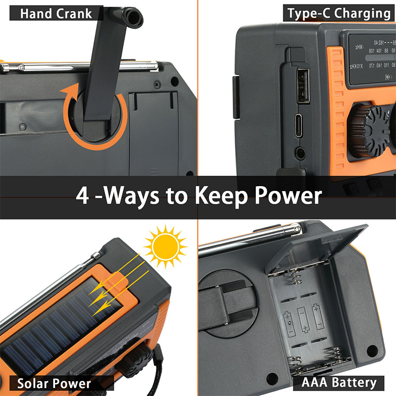 Радио с фонариком, солнечной батареей и Power Bank