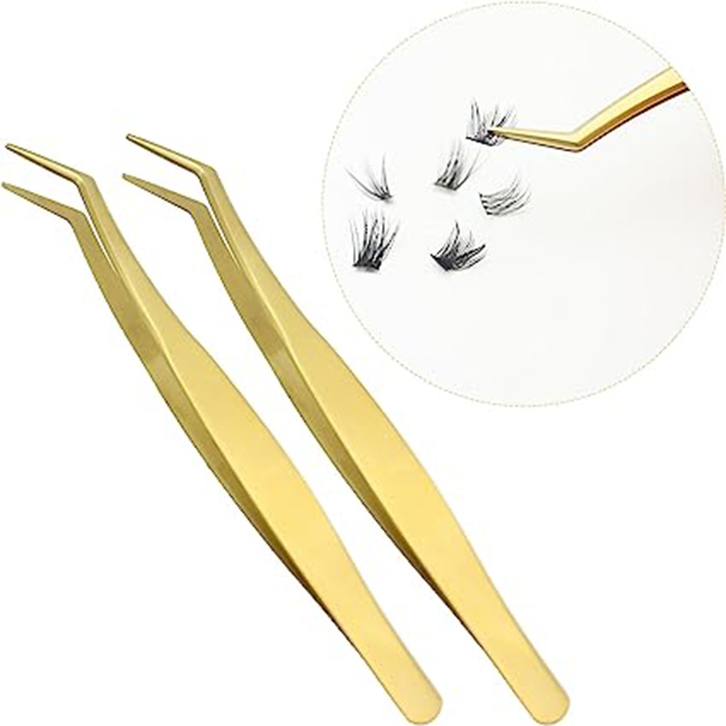 Lash Tweezers for DIY Eyelash Extension Supplies Safe Curved Tweezers