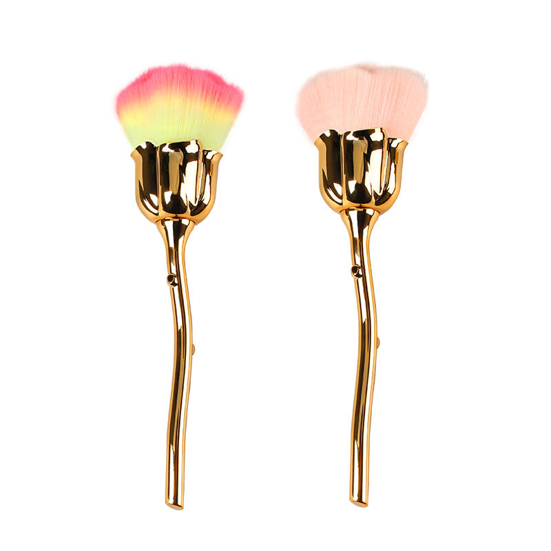 Unicorn Mermaid Fishtail Rose ABS Electroplate Contour Foundation Makeup Cosmetic Brush for Face