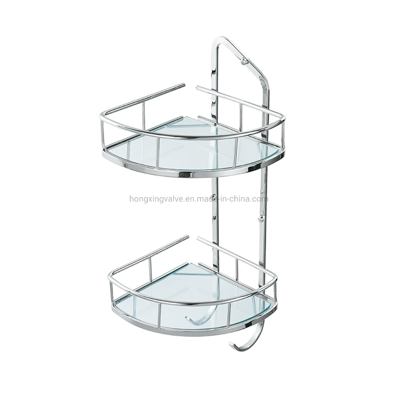 Двухъярусная настенная мыльница из латуни хром
