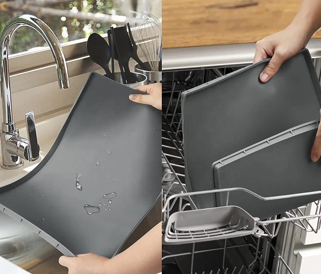 Washer Dryer Top Protector Mat Rubber Anti-Slip Washing Machine Cover Countertop Silicone Dust Cover for Home Laundry Guard