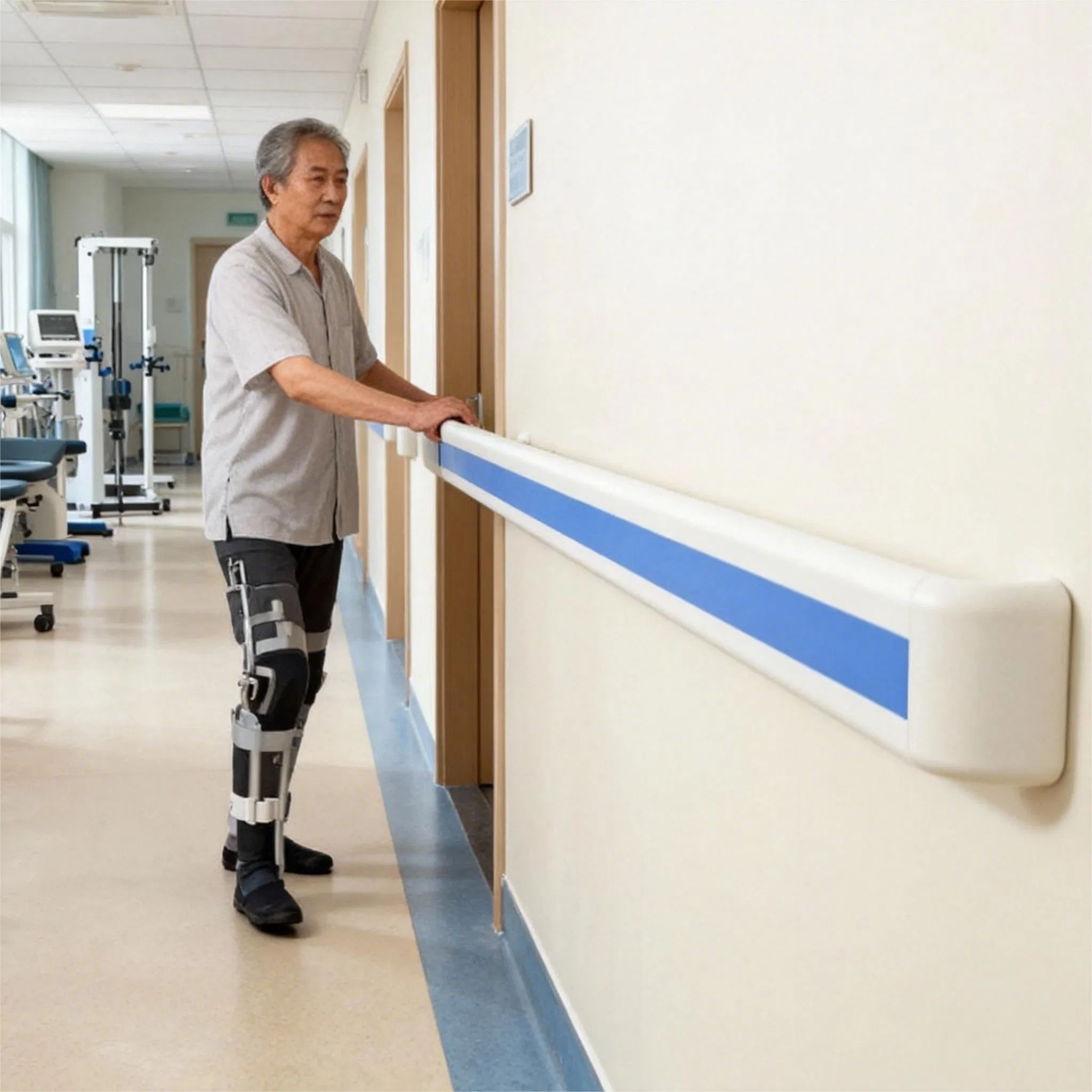 Hospital Handrail for Accessible Design Supporting Mobility on Corridor Walls