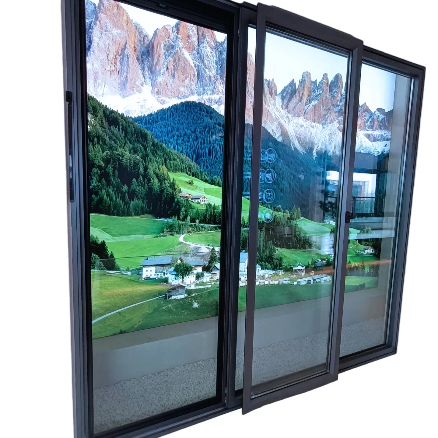 Dual-Mode Operation Horizontal Sliding Top-Tilt Inward Double Insulating Glass Door with Screen and Railing