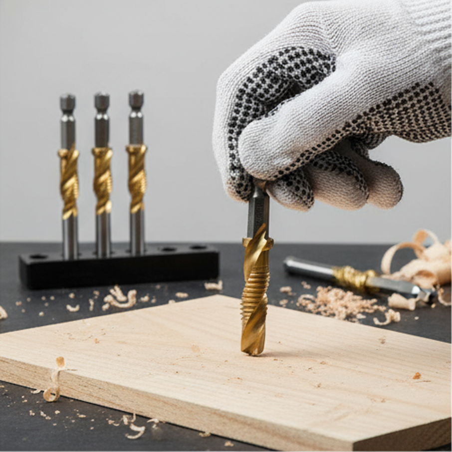 HSS Metric Hex Shank High Speed Steel Spiral Flute 2-In1 Combination Drill and Tap Bit Set M6 X 1.0