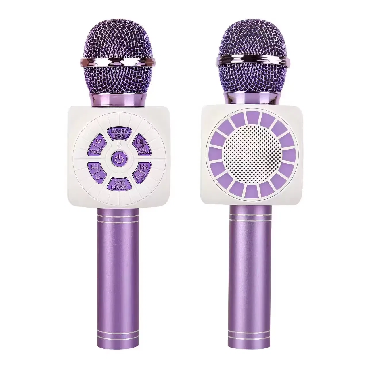 Handheld Mic Speaker Wireless Bluetooth Karaoke Mic with LED Portable Handheld Karaoke Microphone