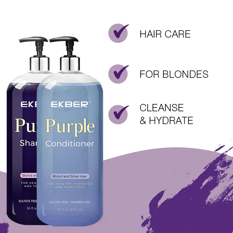 Hot-Selling Purple Shampoo and Conditioner Anti Dandruff Products Purple Grape Shampoo Hair Conditioner