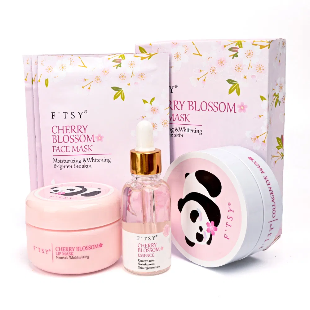 OEM/ODM Brightening Collagen Anti-Aging Cherry Blossom Natural Face Skin Care Set
