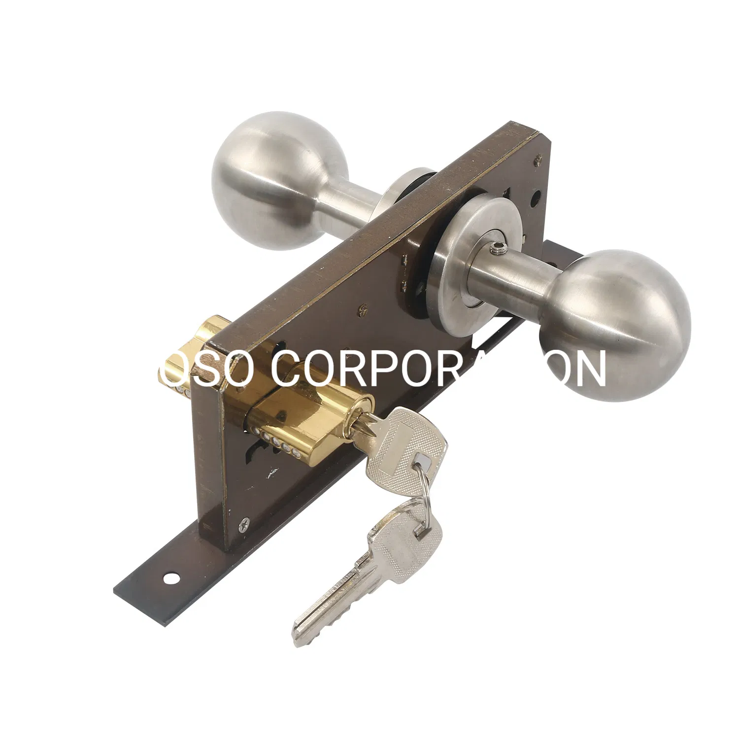 Satinless Steel 304 Interior Ball Door Lock with Panel of Furniture Hardware