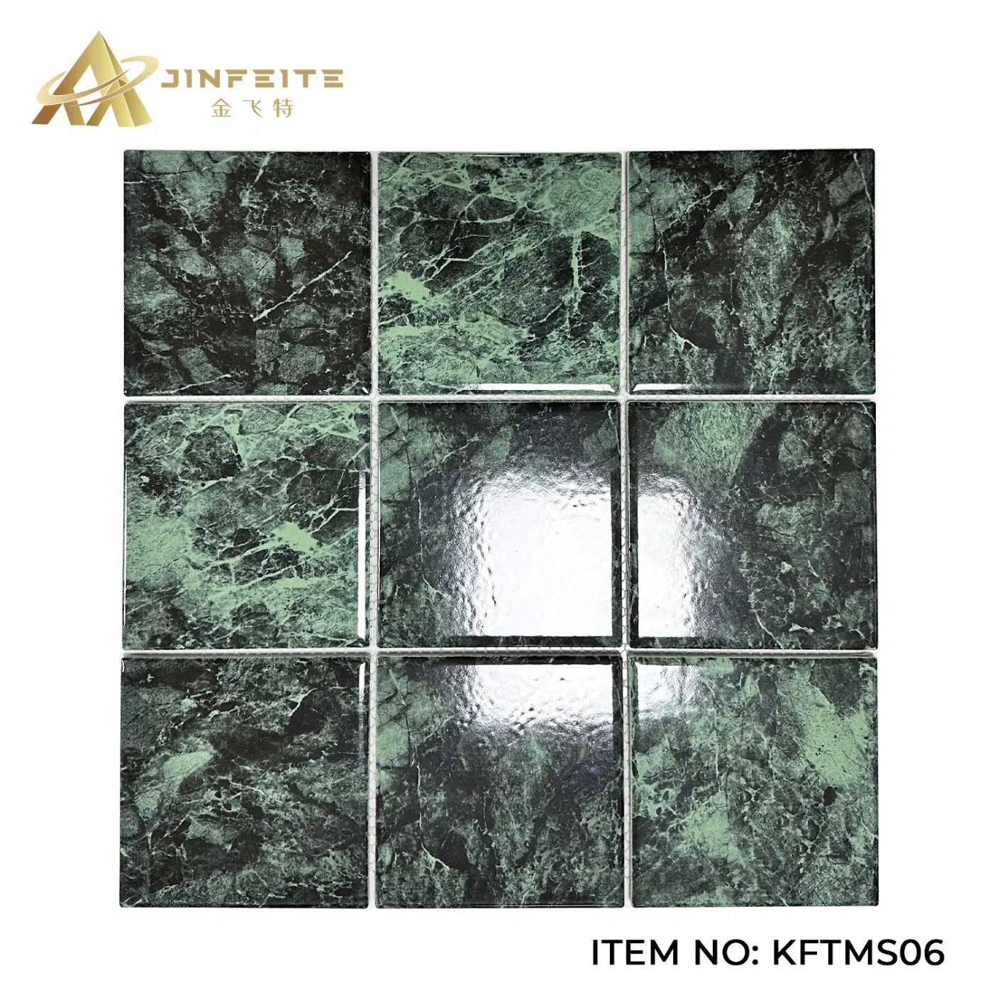 Мозаичная плитка из зеленого мраморного фарфора для бассейна