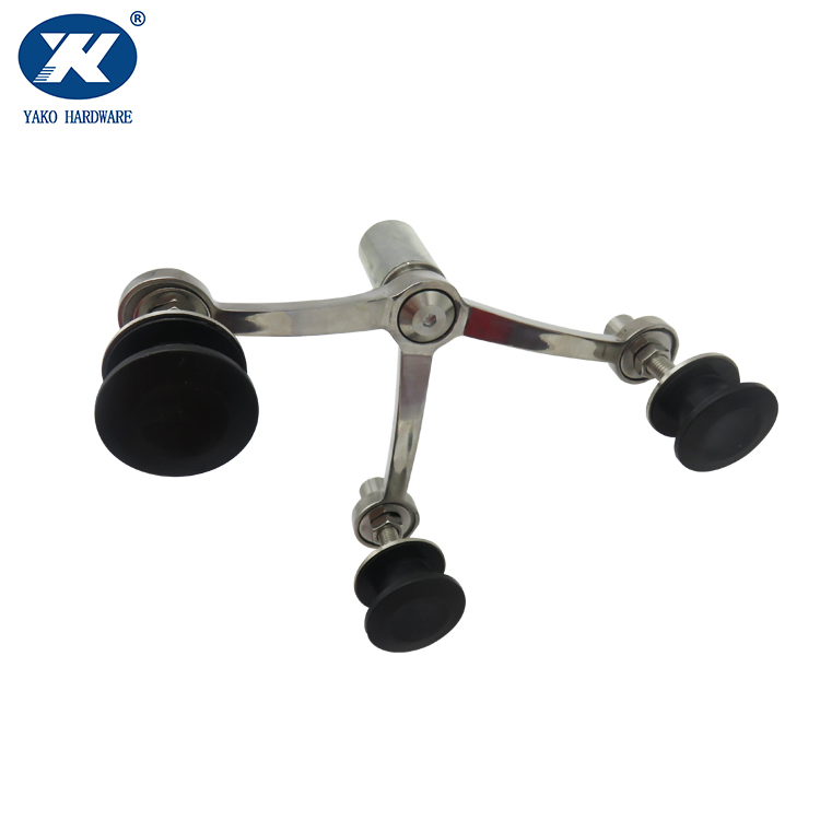 200 220mm Fittings Stainless Steel 3 Way Arm Glass Wall Spider
