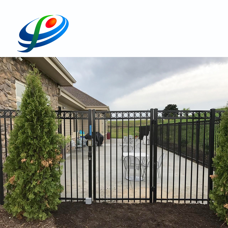 Black Powder Coated Automatic Driveway Gate Main Gate Design Sliding Gates Metal Entrance Outdoor