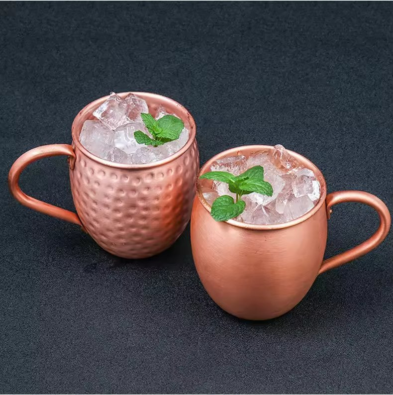 Custom Copper Beer Mug Rose Gold Handcrafted Stainless Steel Moscow Mule Mug for Wine Beer Cold Drink
