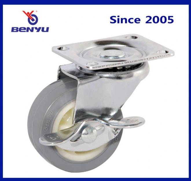 1.5-3inch Light Duty Caster TPU in Gray Color with 45kg Load Capacity