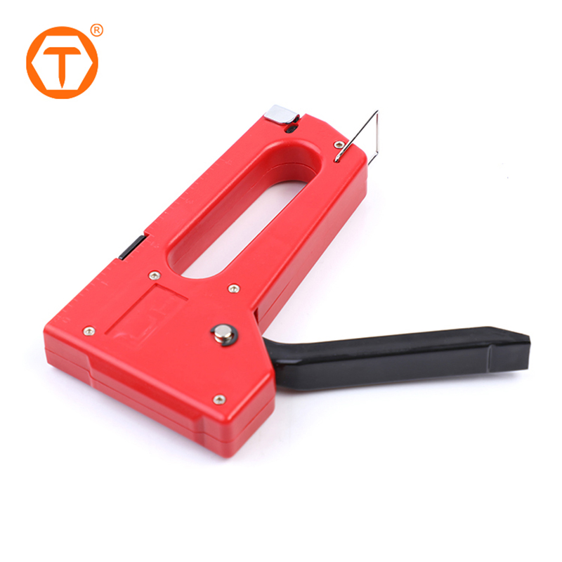Professional 4-8mm Manual Staple Gun Plastic Staples with Metric-Imperial Scale