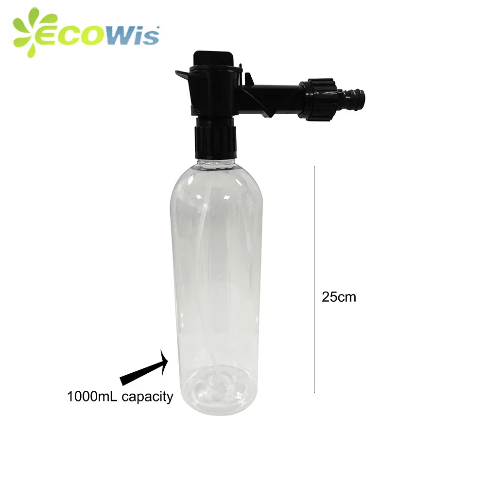 1 Liter Foam Dispenser Mixing Chemicals, Pesticides, Detergent Bottle 28/410mm Hose End Sprayer for Garden