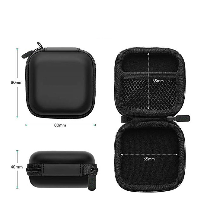 Квадратный чехол EVA для наушников и кабеля с карабином