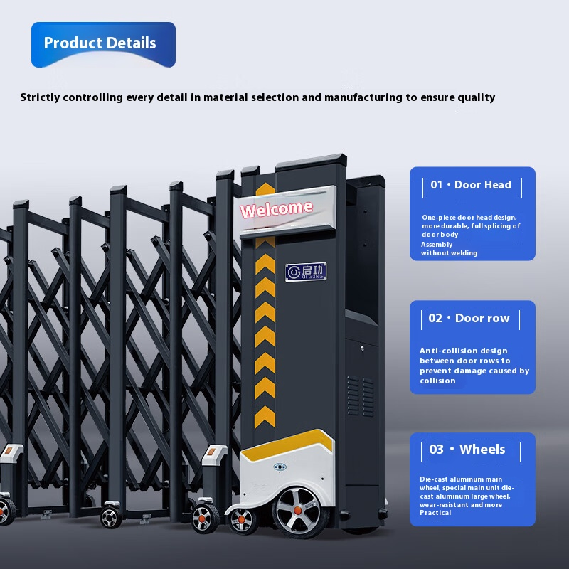 Factory School Company Modern Automatic Entrance Sliding Electric Driveway Gates Retractable Gate