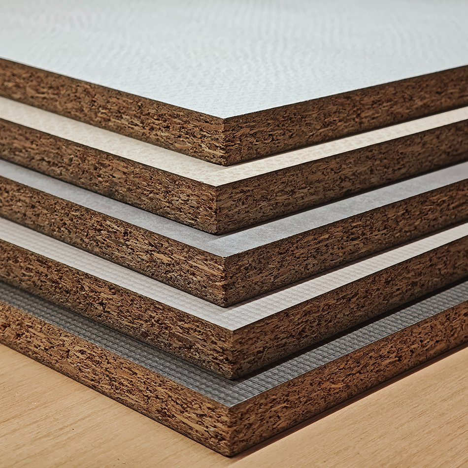 Plain Veneer Laminated Faced Raw Furniture Dimensional Stability Particle Board Chipboard