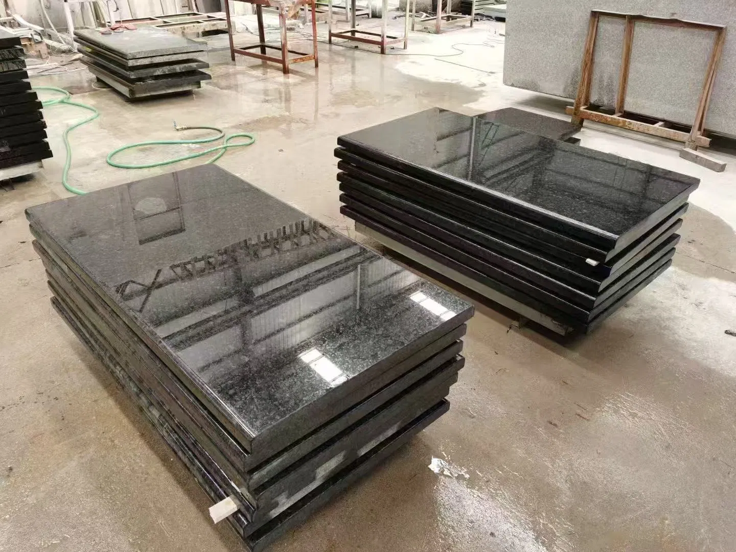 Angola Black Granite Headstone for Memorial Funeral Cemetery Monument