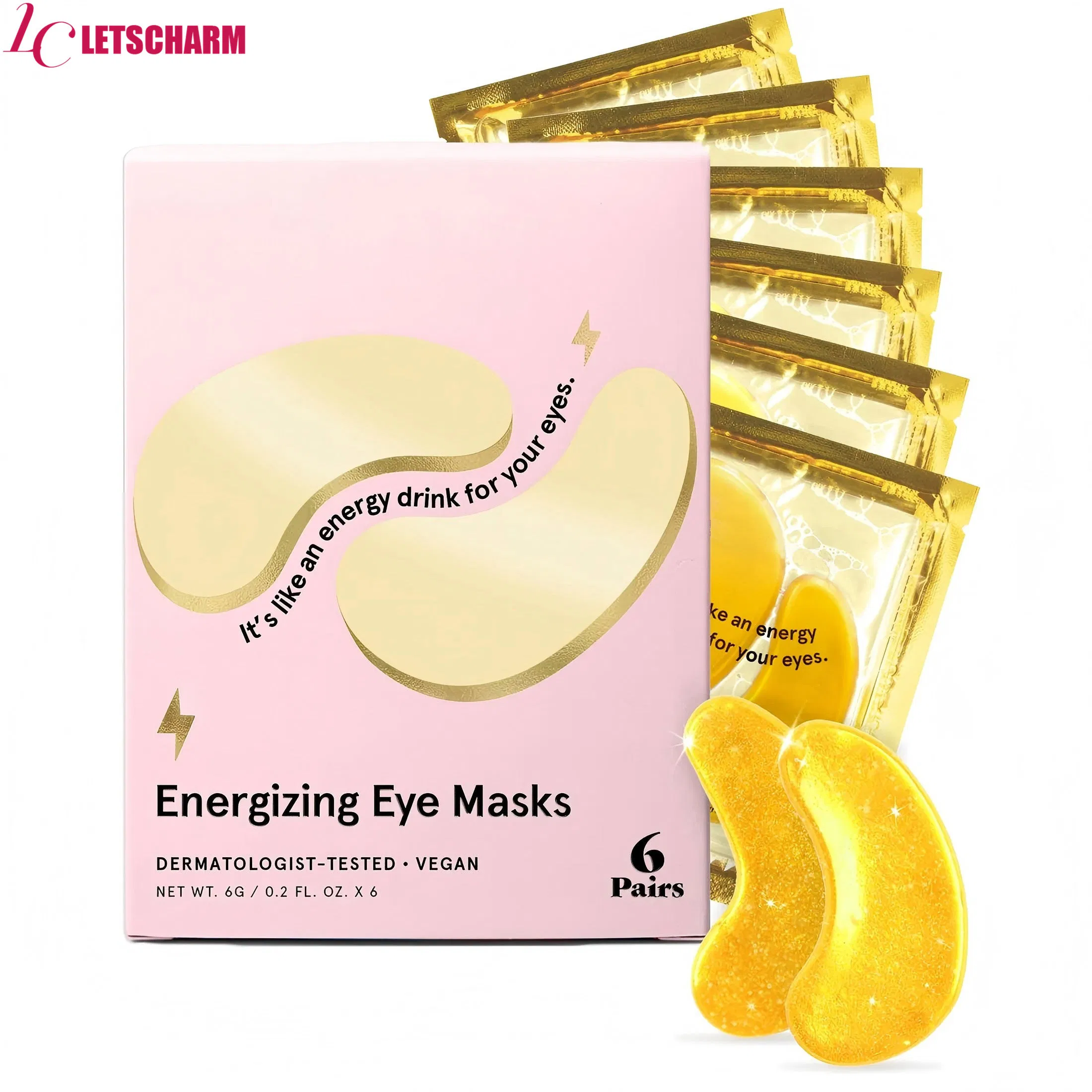 Ls011 Customizable 6 Pairs Golden Gel Eye Masks