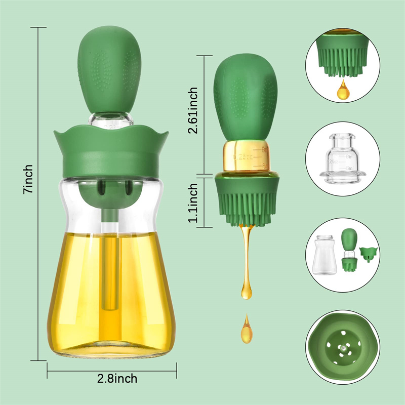 Olive Oil Dispenser Bottle Silicone Dropper Measuring Oil Dispenser Bottle for Kitchen Cooking