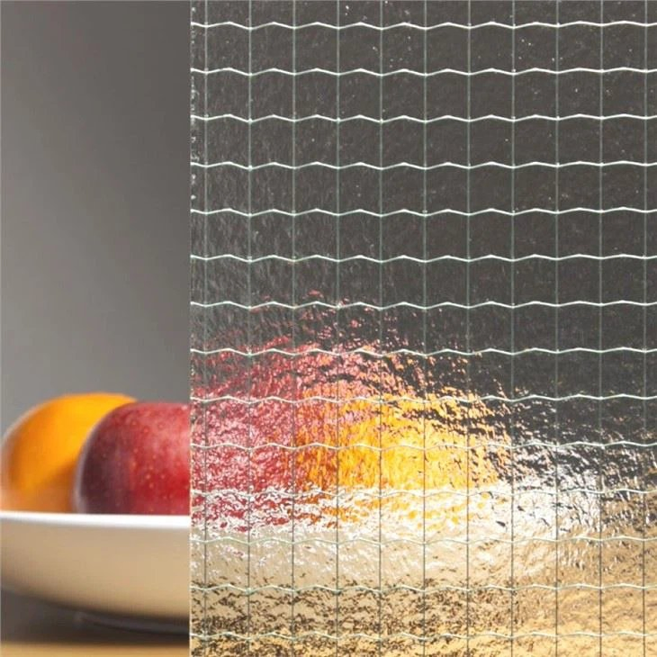 China Fire Proof Nashiji Wired Glass with Cross Mesh Manufacturers Suppliers Factory