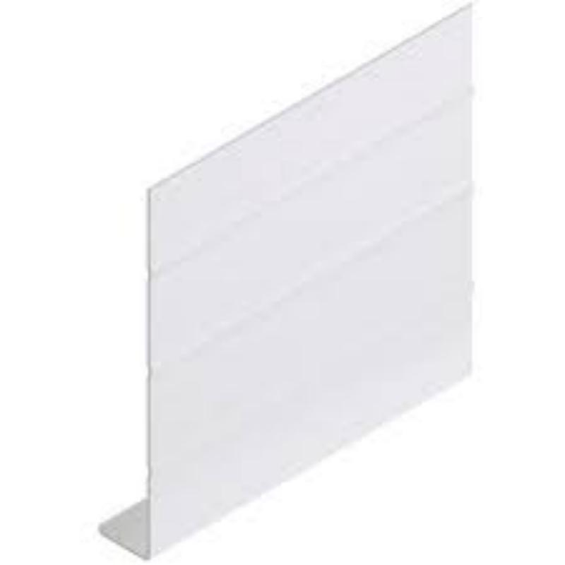 1" X 6" X 10" Semi Gloss White Ribbed Aluminum Fascia