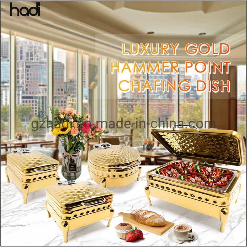 Catering Equipment Wholesale Buffet Food Warmer Price Commercial Saving Dishes Hot Chef Chafers Golden and Silver Chafing Dish Set