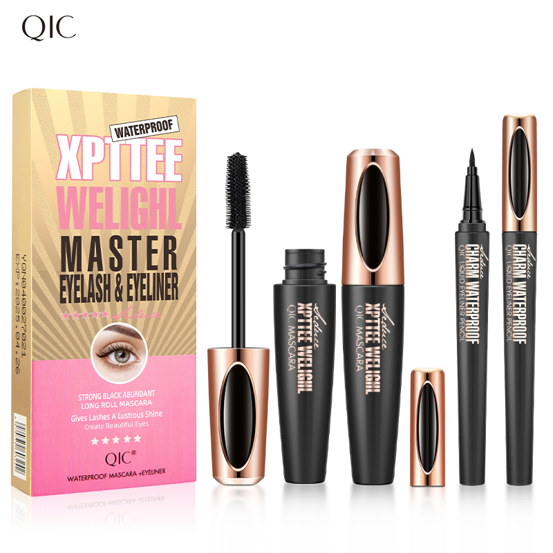 Private Label New Arrival Waterproof Factory 2 in 1 Eyeliner Pencil and Mascara Kit