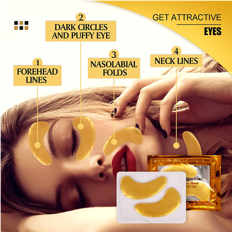 Custom 24K Gold 10 Pairs Hydrating Under Eye Mask for Men and Women