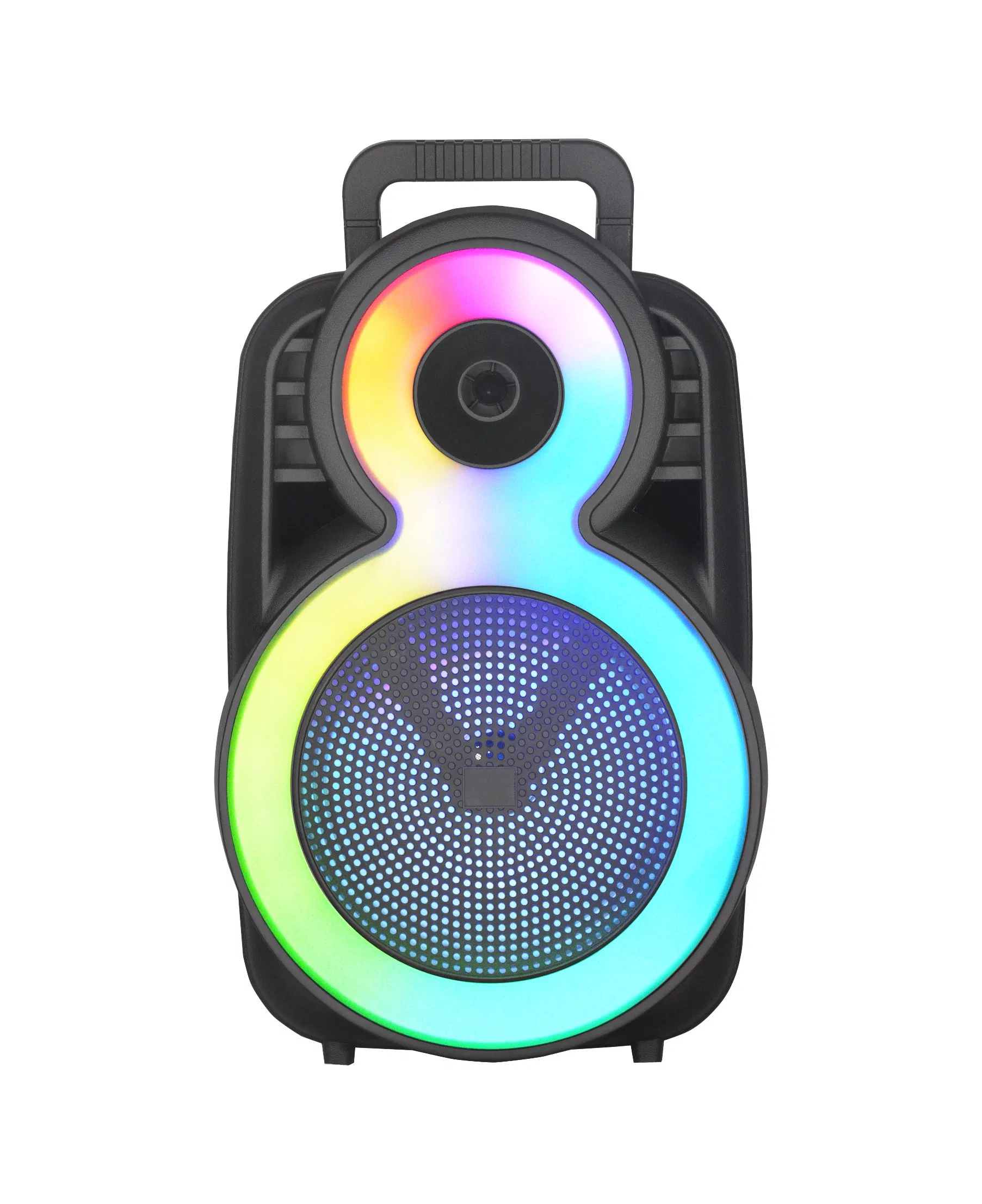 8 Inch Rechargeable Portable Bluetooth Active Speaker Trolley with Colorful LED Lights