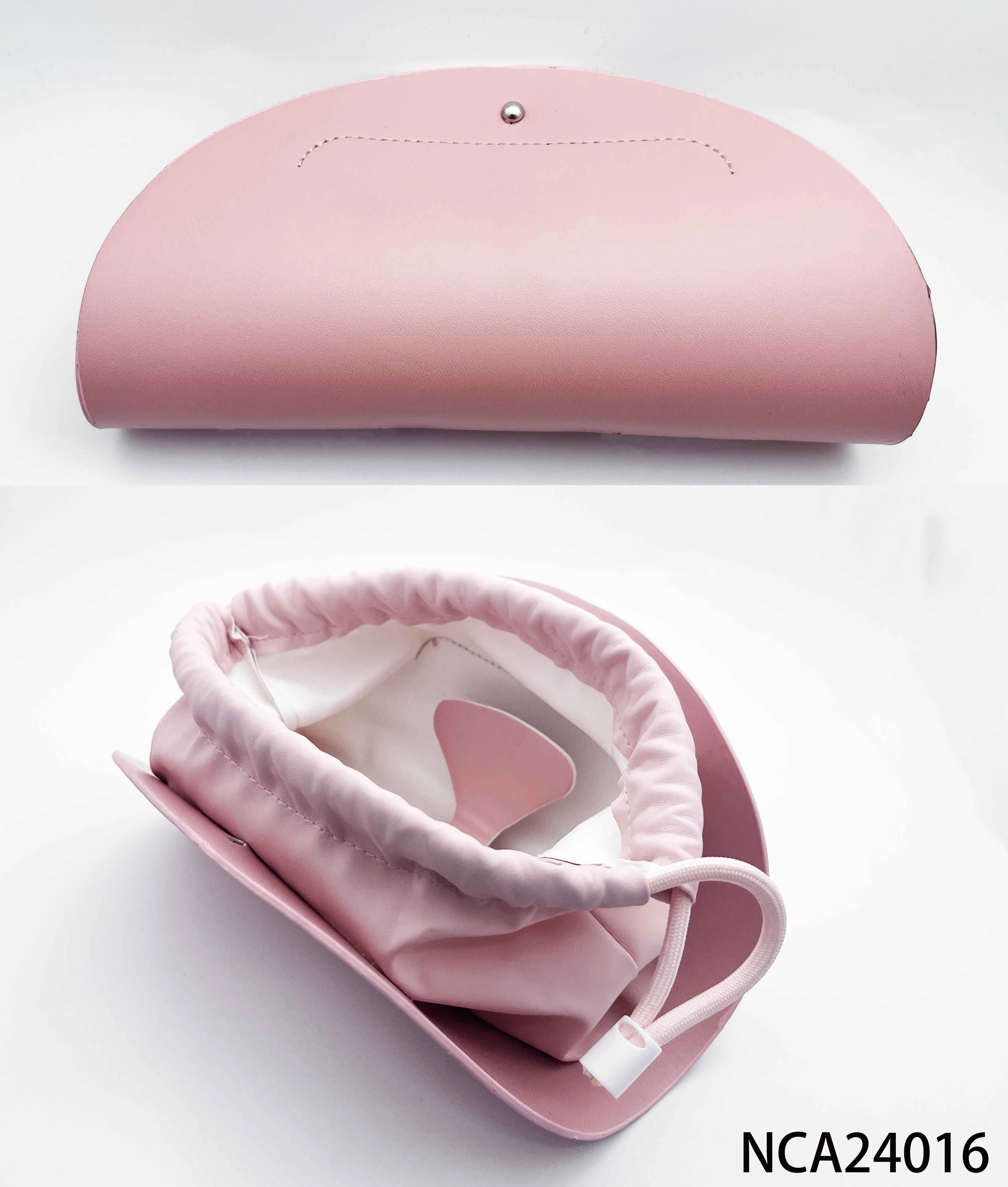 Leather Wholesale Sun Glasses Case Eyewear Convenient Hang on Weaving Bag Foldable Design Nca24012