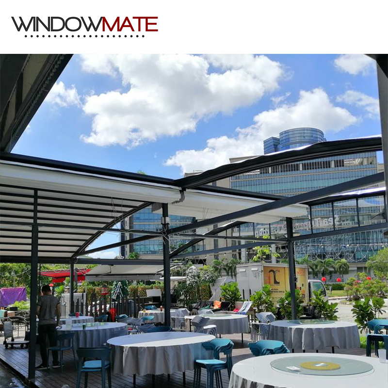 Sunshade Folding Terrace Roof Motorized Pergola Retractable Awning with Sensor