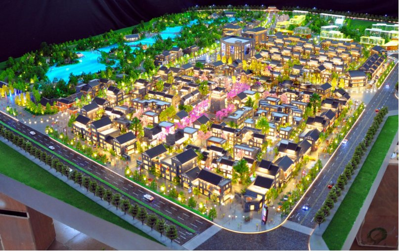 Sand Table Model for Innovative Tourism Resort Planning with Lighting Display