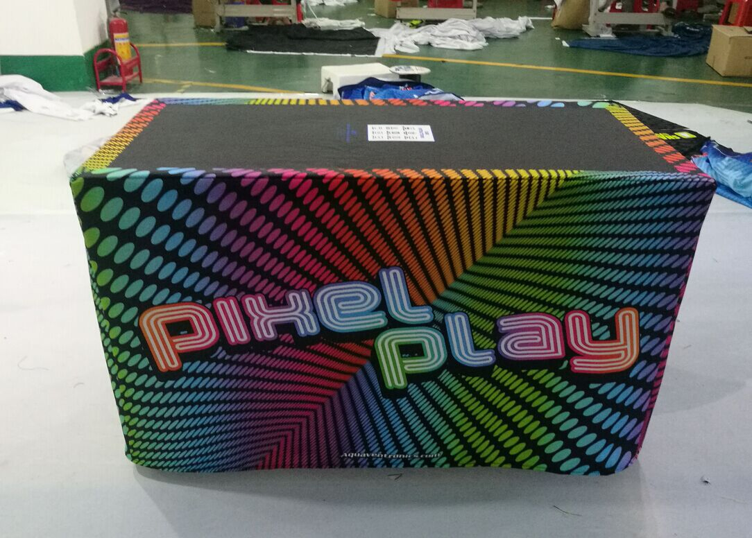 Trade Show Custom Fitted Table Cloths Events Stretch Tablecloth Spandex Table Cover